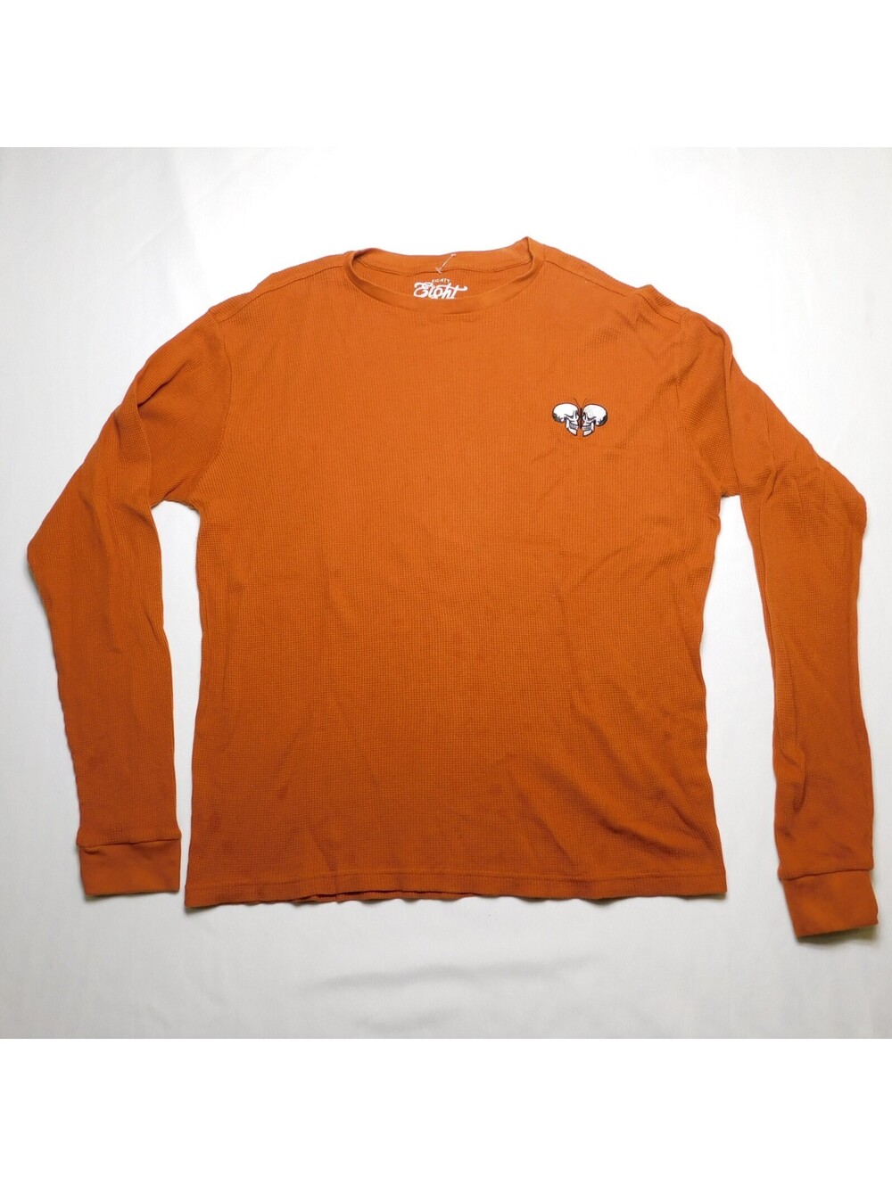 Eighty Eight Brand Men’s Size L Orange Waffle Thermal Skull Butterfly Shirt